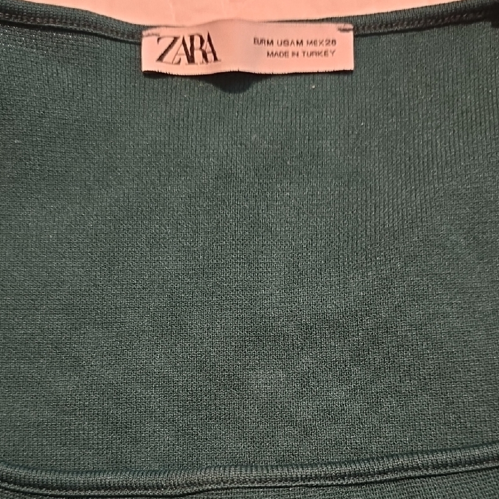 Zara Dark Green Crop Top - Picture 3 of 4